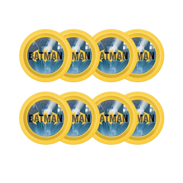 Batman engångstallrikar (8-pack) One Size Gul/Grå Yellow/Grey One Size