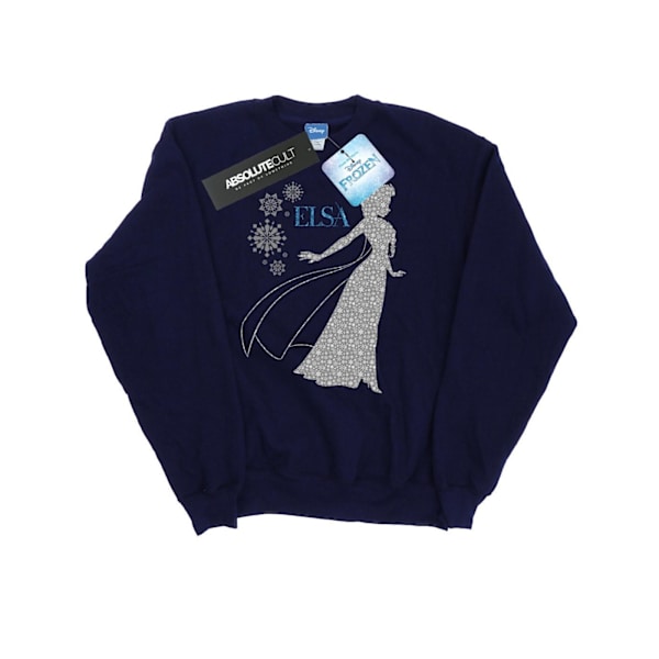 Disney Dam/Damer Frozen Elsa Jul Silhouette Sweatshirt Navy Blue L