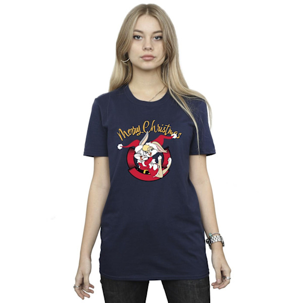 Looney Tunes Dam/Damer Lola God Jul Bomull Pojkvän Navy Blue XL