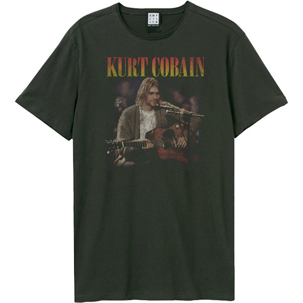 Amplified Unisex Vuxen Unplugged In New York Kurt Cobain T-shirt Charcoal S