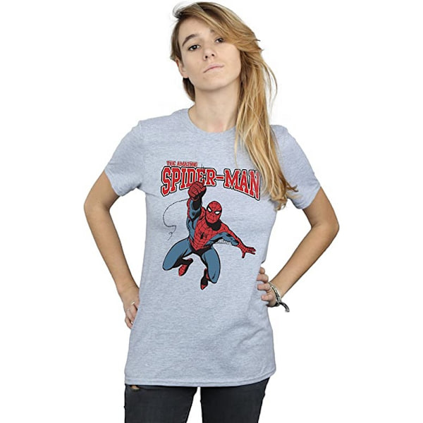 Spider-Man Dam/Kvinnor Leap T-Shirt L Sports Grey Sports Grey L