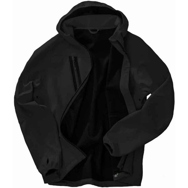 Result Äkta Återvunnen Herr Huvförsedd 3-Lagers Tryckbar Softshelljacka Black 4XL
