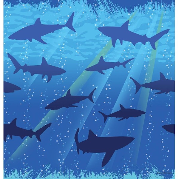 Creative Party Splash Plast Hajfest Bordsduk En Storlek Blue/White One Size