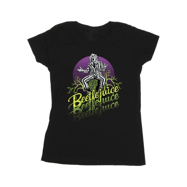 Beetlejuice Dam/Dam Lila Circle T-shirt i bomull M Svart Black M