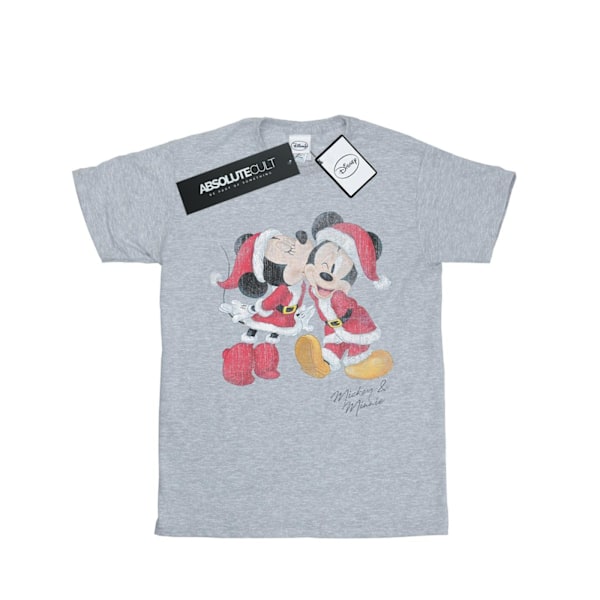 Disney Boys Mickey och Minnie Julkyss T-shirt 5-6 år Sports Grey 5-6 Years