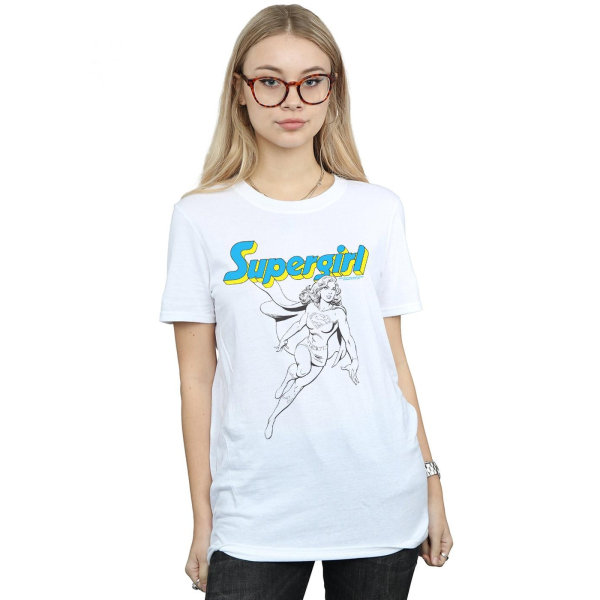 DC Comics Dam/Dam Supergirl Mono Action Pose Cotton Boyfr White 5XL