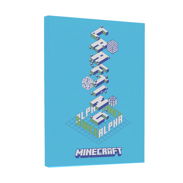 Minecraft Alpha Canvas Print 40cm x 30cm Blå/Vit/Grön Blue/White/Green 40cm x 30cm