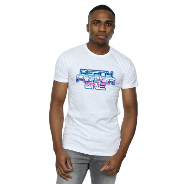 Ready Player One T-shirt med logotyp i gradient, vit, herr, 4XL White 4XL
