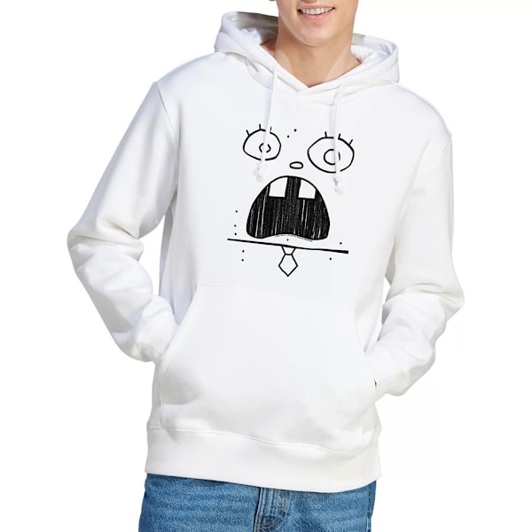 SvampBob Fyrkant Herr Doogle Ansikte Hoodie M Vit White M