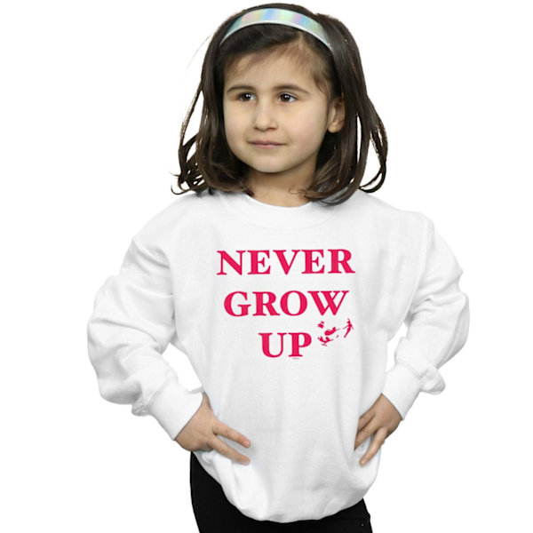 Disney Girls Peter Pan Never Grow Up Sweatshirt 5-6 år Vit White 5-6 Years