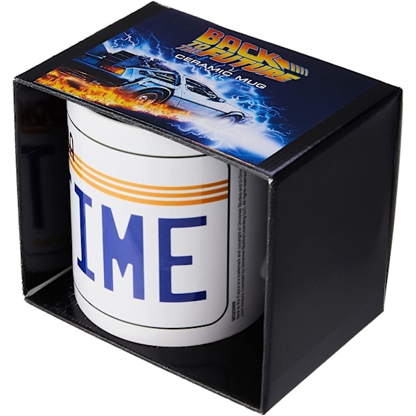 Back To The Future Licensskylt Mugg En Storlek Vit/Blå/Gul White/Blue/Yellow One Size
