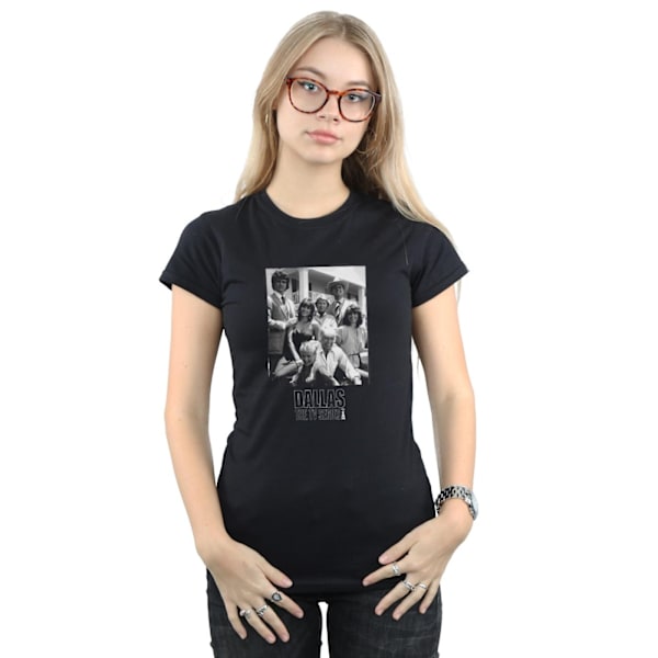 Dallas Dam/Kvinnor Ewing Family Mono Bomull T-shirt M Svart Black M