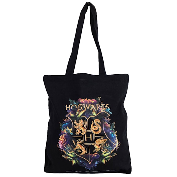 Harry Potter Hogwarts Crest Canvas Tote Bag One Size Svart/Guld Black/Gold/Multicoloured One Size