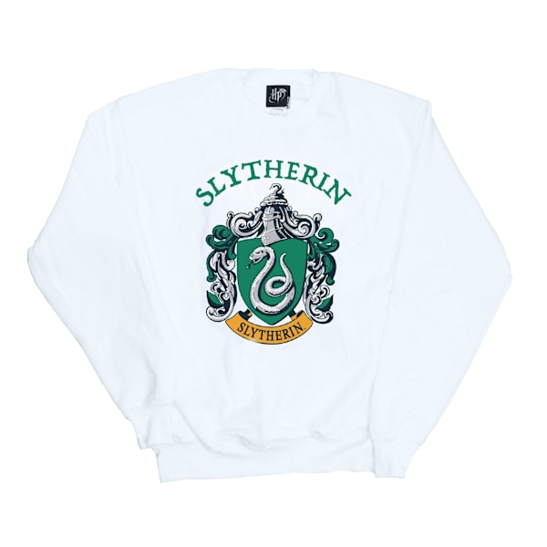 Harry Potter Dam/Kvinnor Slytherin Crest Sweatshirt M Vit White M