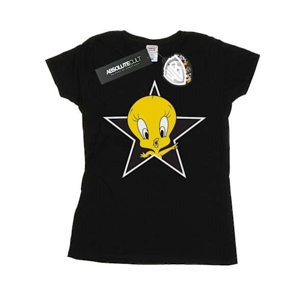 Looney Tunes Dam/Damer Tweety Pie Star Bomull T-shirt S Bla Black S