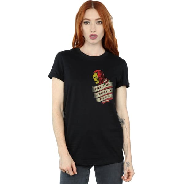 Marvel Dam/Dam Iron Man Tattoo Journey Brösttryck Bomull Black XL