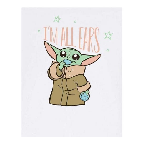 Star Wars Barn I'm All Ears Grogu T-shirt 5-6 år Vit White 5-6 Years