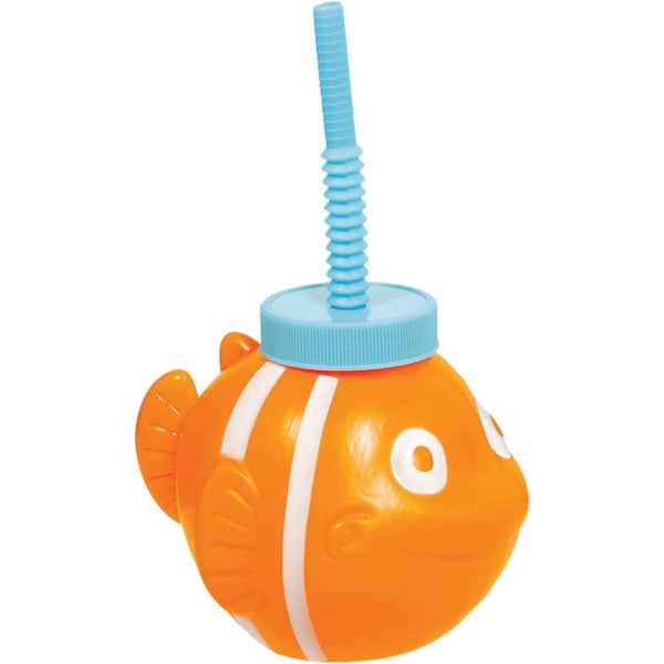 Amscan Fisk Sippy Cup En Storlek Orange/Blå/Vit Orange/Blue/White One Size