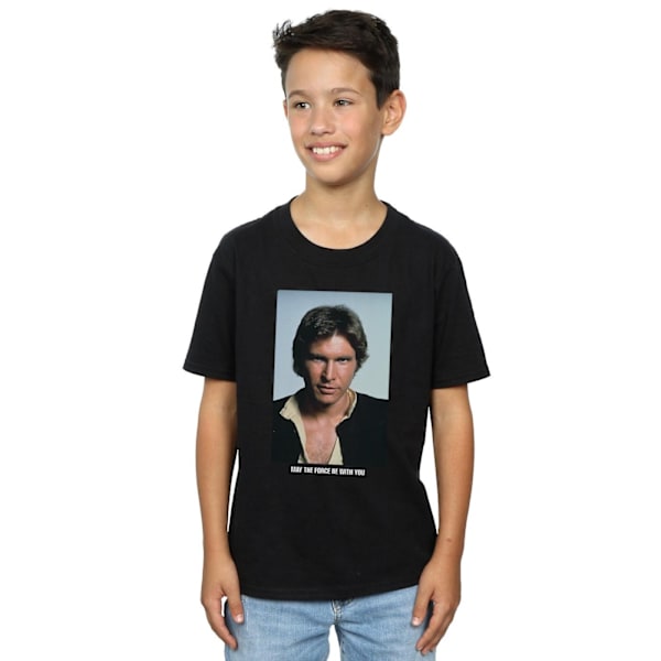 Star Wars Boys Han Solo May The Force T-shirt 7-8 år Svart Black 7-8 Years