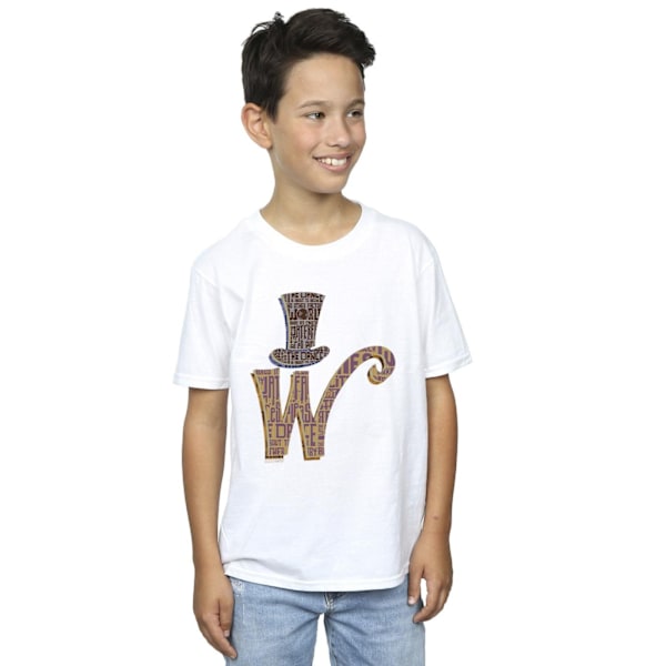 Willy Wonka Boys W Logo Hat T-Shirt 12-13 år Vit White 12-13 Years