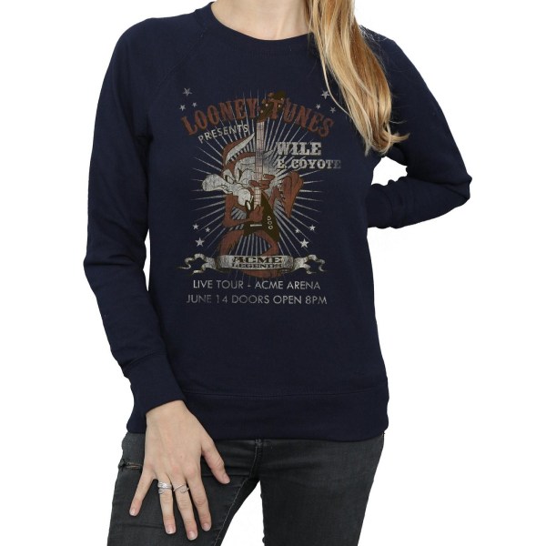 Looney Tunes Dam/Dam Wile E Coyote Guitar Sweatshirt L Na Navy Blue L