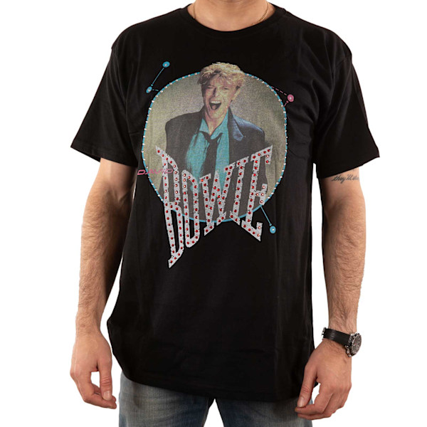 David Bowie Unisex Vuxen 83 Vintage Utsmyckad T-shirt XL Svart Black XL