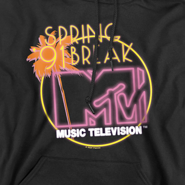 MTV Herr Spring Break ´91 Neon Sign Hoodie M Svart Black M