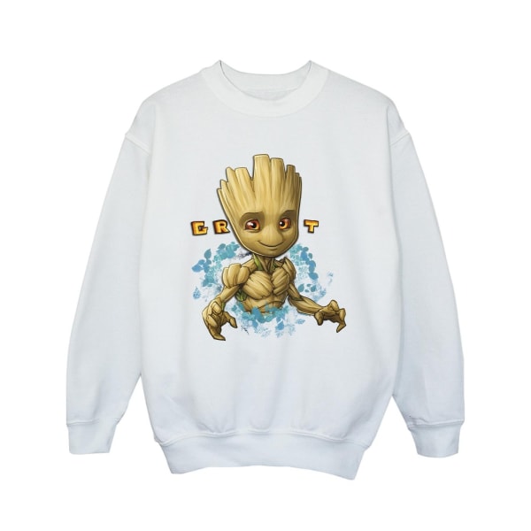 Guardians Of The Galaxy Girls Groot Flowers Sweatshirt 9-11 Ja White 9-11 Years