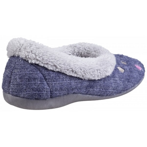 Fleet & Foster Dam/Dam Alaska Slip On Tofflor 5 UK Marinblå Navy 5 UK