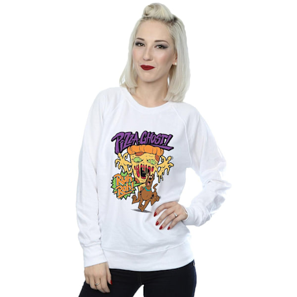 Scooby Doo Dam/Kvinnor Pizza Ghost Sweatshirt M Vit White M