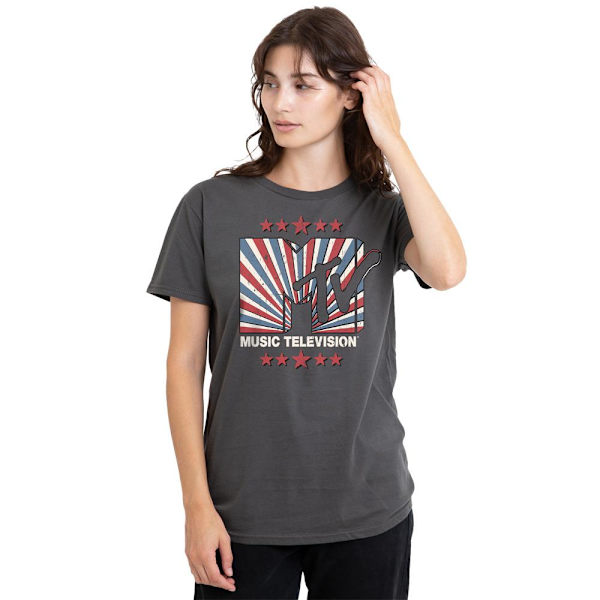 MTV Unisex Vuxen Americana T-Shirt L Kolgrå Charcoal L
