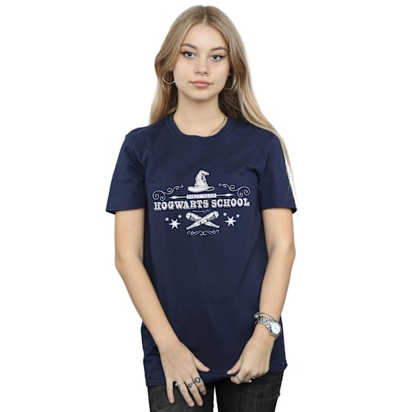 Harry Potter Dam/Damer Hogwarts Första Året Bomull Pojkvän Navy Blue L