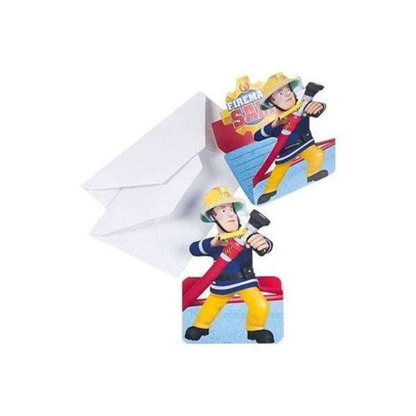 Fireman Sam Inbjudningskort Set (8-pack) One Size Flerfärgad Multicoloured One Size