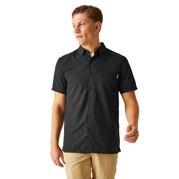 Regatta Mens Mindano VIII Criss-Cross Shirt M Svart/Ash Black/Ash M