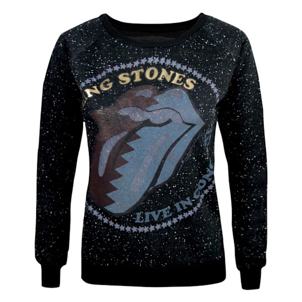 Amplified Womens/Ladies Zig Zag Lick The Rolling Stones Sweatshirt Black S