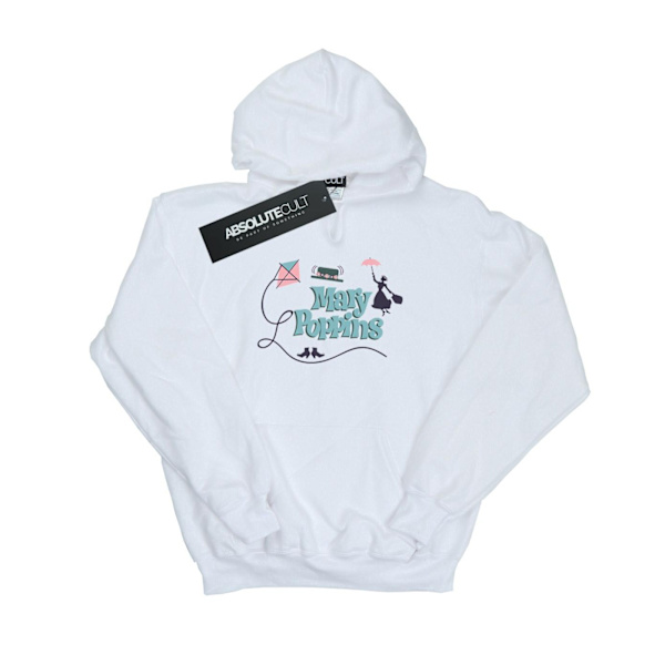 Disney Boys Mary Poppins Logo Hoodie 9-11 år Vit White 9-11 Years