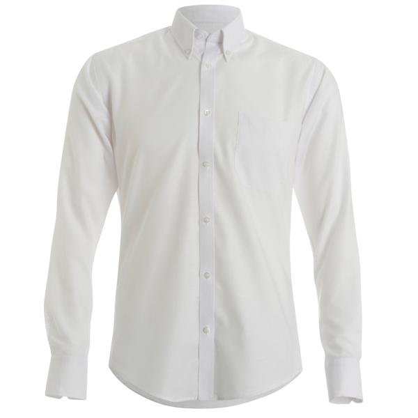 Kustom Kit Herr Slim Fit Långärmad Oxford Skjorta 17 Vit White 17