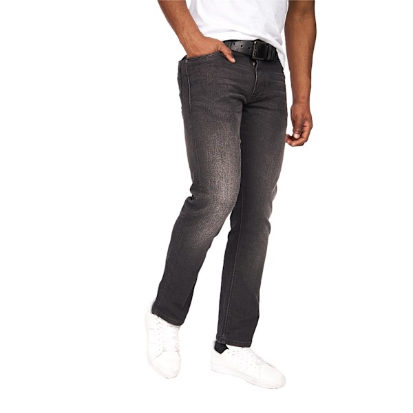 Crosshatch herr Cadman raka jeans 30R svart tvätt Black Wash 30R