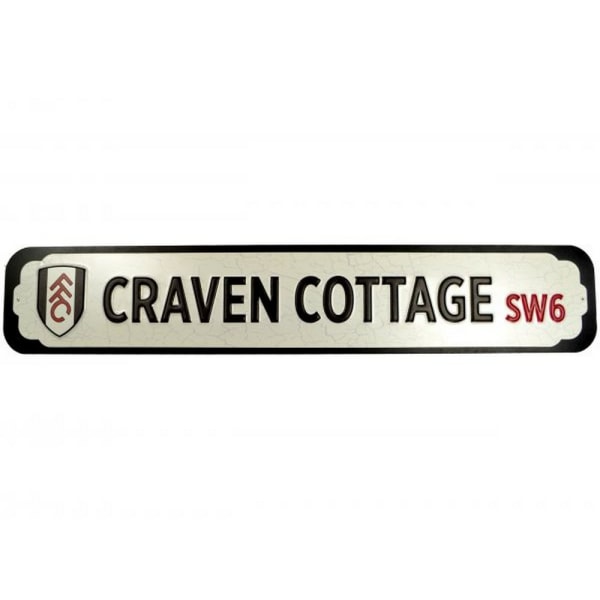 Fulham FC Craven Cottage Metal Crest Plaque One Size Silver/Bla Silver/Black One Size