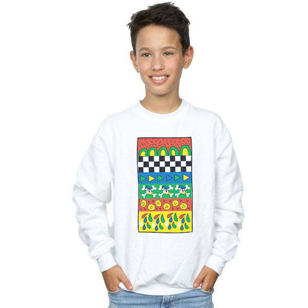 Disney Boys Donald Duck Vintage Pattern Sweatshirt 7-8 år Vit White 7-8 Years