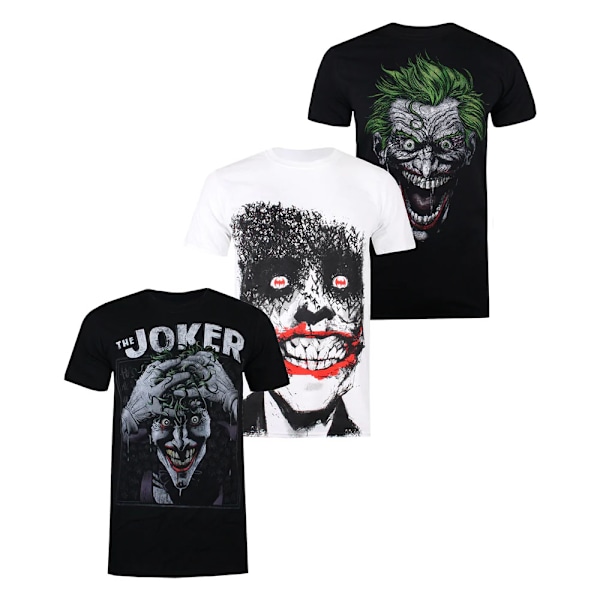 The Joker T-shirt för män (3-pack) M Svart/Vit/Röd Black/White/Red M