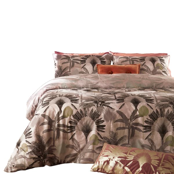 Furn Malaysisk Palm Påslakan Set Enkelsäng Blush Blush Single