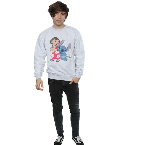 Disney Herr Lilo And Stitch Klassisk Sweatshirt L Sports Grey Sports Grey L