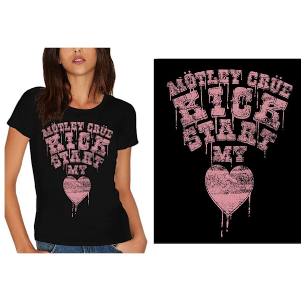 Motley Crue Dam/Kvinnor Kick Start My Heart T-Shirt XXL Svart Black XXL