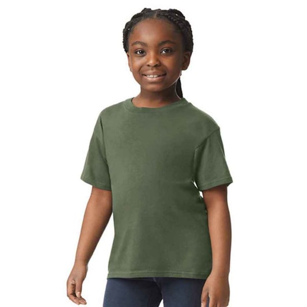 Gildan Softstyle T-shirt för barn, enfärgad, 3-4 år, Militärgrön Military Green 3-4 Years