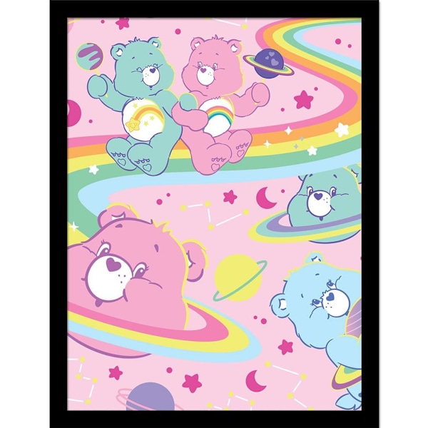 Care Bears Rymdbåge Regnbåge Inramad Poster 40cm x 30cm Rosa Pink/Multicoloured 40cm x 30cm