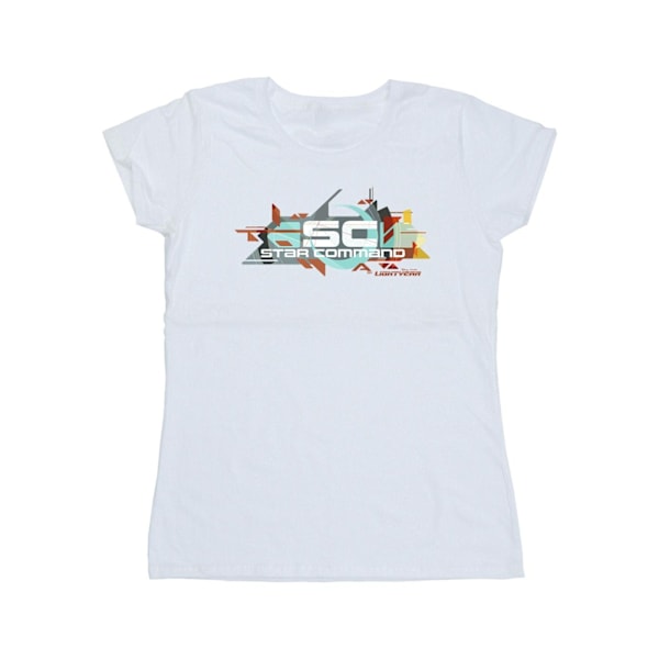 Disney Womens/Ladies Lightyear Star Command Graphic Title Cotto White L