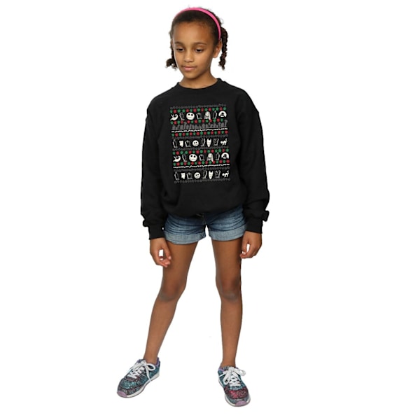 Disney Girls Nightmare Before Christmas Festive Icons Sweatshirt Black 12-13 Years