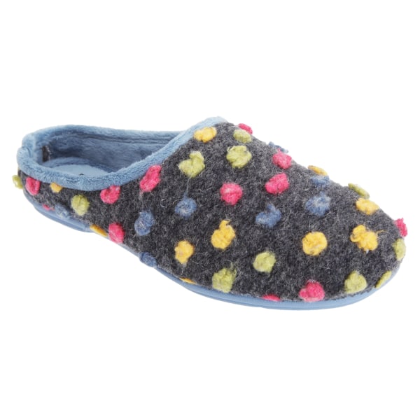 Sleepers Dam/Dam Amy Spotted Knit Mule Tofflor 3 UK Blue Blue/Multi 3 UK