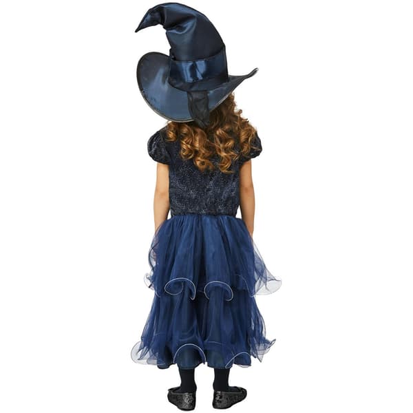 Smiffys Flickor Deluxe Midnatts Häxdräkt 4-6 År Blå Blue 4-6 Years